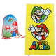 Minnie Stars Beach Towel 100% Cotton 70x140cm Girl + Bag 40x30cm
