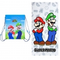 Super Mario e Luigi Telo Mare Cotone 100% 70x140cm Bambini + Sacco 40x30cm