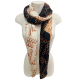 Elegant Silk Scarf pleated Shawl Foulard, Woman Shrug Ceremony
