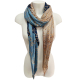 Elegant Silk Scarf pleated Shawl Foulard, Woman Shrug Ceremony