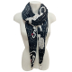 Elegante SCIARPA in Seta Blu Jeans Scialle Foulard, Donna Coprispalle Stola Cerimonia