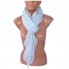 Delicate SCARF Foulard Shrug Man Woman Four-leaf Clover Q2 White