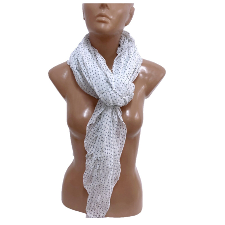 Delicate SCARF Foulard Shrug Man Woman Four-leaf Clover Q2 White
