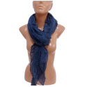 Dark Blue Four Leaf Clover SCARF Foulard Shrug Man Woman Mixed Silk SQ1