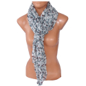 Grigio Fiori SCIARPA FOULARD Coprispalle Stola Uomo Donna Seta + Viscosa FG-01