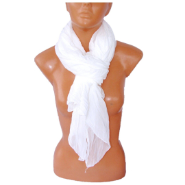 Nero Tinta Unita Crespa SCIARPA Scialle Foulard Coprispalle Misto Seta Unisex