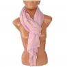 Rosa Tinta Unita Crespa SCIARPA Scialle Foulard Coprispalle Misto Seta Unisex