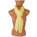 Giallo Tinta Unita Crespa SCIARPA Scialle Foulard Coprispalle Misto Seta