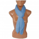 Blu Jeans Tinta Unita Crespa SCIARPA Scialle Foulard Coprispalle Misto Seta