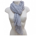 Grigio chia Zig zag SCIARPA Scialle Foulard Copri spalle Stola Misto Seta Unisex