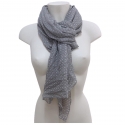 Grigio Topo Zig zag SCIARPA Scialle Foulard Copri spalle Stola Misto Seta Unisex
