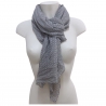 Grigio Topo Zig zag SCIARPA Scialle Foulard Copri spalle Stola Misto Seta Unisex