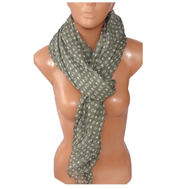 Black Stars Delicate SCARF Foulard Shrug Cotton Man Woman FS01