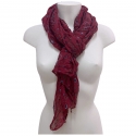 Rosso Scuro Figure Fiori SCIARPA Foulard Coprispalle Uomo Donna Misto Seta FF1