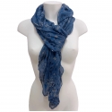 Blu Jeans Figure Fiori SCIARPA Foulard Coprispalle Uomo Donna Misto Seta FF1