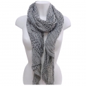 Grigio Figure SCIARPA Foulard Coprispalle Uomo Donna Misto Seta Cotone UM1