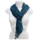 Blue Night Figures SCARF Foulard Shrug Man Woman Mixed Silk Cotton UM1