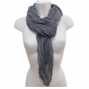 Delicata SCIARPA Foulard Coprispalle Uomo Donna Quadrifoglio Q2 Grigio scuro