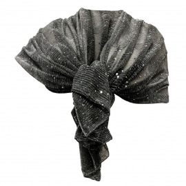 Elegant Silk Scarf pleated Shawl Foulard, Woman Shrug Ceremony