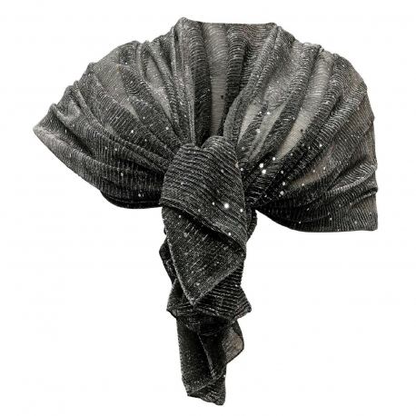 Elegant Silk Scarf pleated Shawl Foulard, Woman Shrug Ceremony