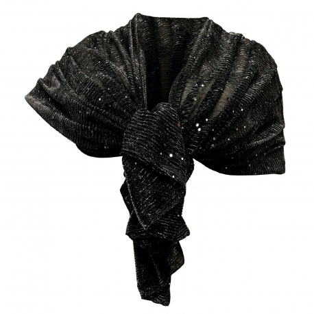 Elegante SCIARPA Plissettata Foulard Sciale Donna Coprispalle Cerimonia Argento