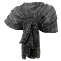 Elegant Pleated SCARF Scarf Shale, Woman Shawl Ceremony Black Silver