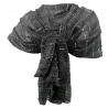 Elegante SCIARPA Plissettata Foulard Sciale, Donna Coprispalle Cerimonia Nero Argento