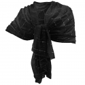 Elegant Pleated Scarf Scarf Shale, Women's Black Ceremony Shrug