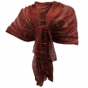 Elegante SCIARPA Plissettata Foulard Sciale, Donna Coprispalle Cerimonia Rosso Scuro