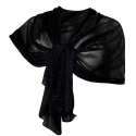 Tinta Unita Glitter SCIARPA Scialle Foulard Donna Coprispalle Cerimonia Nero