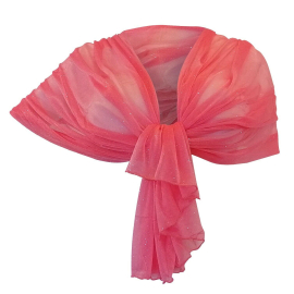 Tinta Unita Glitter SCIARPA Scialle Foulard Donna Coprispalle Cerimonia Rosso