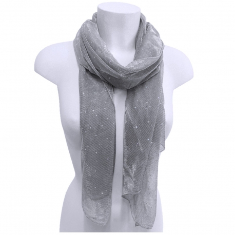 Metallic Glitter Scarf Shiny Shawl Foulard Woman Gold Shoulder Cover