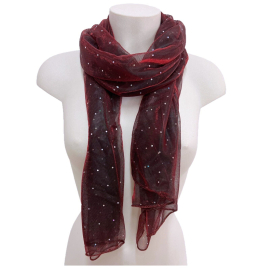 Metallic Glitter Scarf Shiny Shawl Woman Scarf Shoulder Cover Red