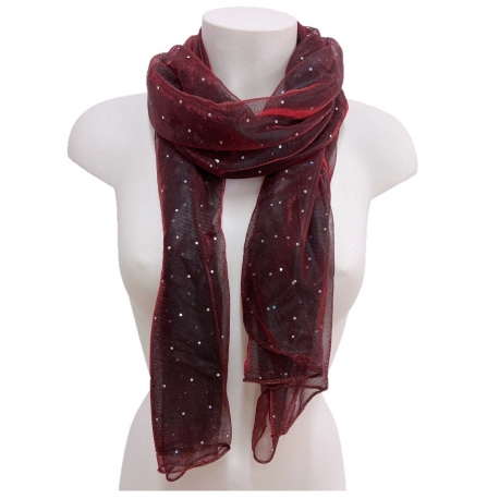 Sciarpa Metallizzata Glitter Scialle Brillante Foulard Donna CopriSpalle Argento