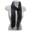 Sciarpa Metallizzata Glitter Scialle Brillante Foulard Donna CopriSpalle Argento Nero