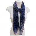 Sciarpa Metallizzata Glitter Scialle Brillante Foulard Donna CopriSpalle Blu Argento