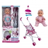 My Baby Doll Newborn 35cm Pink With Stroller and Baby Food Set