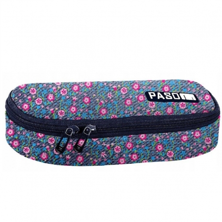 Fiorellini Blu Astuccio Porta Penne Piatto Scuola Organizzato