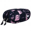 St.Right Gatto Cats Astuccio Porta Penne Doppio 2 zip Scuola