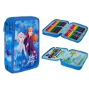 Disney Frozen Blu Astuccio Grande Doppia Zip Con Accessori - 38pezzi