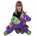 Unicorn Plush 65cm Purple Pony Magic Horse Lying with Wings