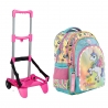 Footy Unicorno Blu Led Grande Zaino con Carrello Trolley Staccabile Seven