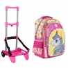 Footy Unicorno Rosa Led Grande Zaino con Carrello Trolley Staccabile Seven