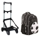 Footy Unicorno Rosa Led Grande Zaino con Carrello Trolley Staccabile Seven