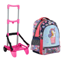 Footy Unicorno Nome Led Grande Zaino con Carrello Trolley Staccabile Seven