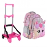 Footy Unicorno Pialiette Grigio Led Grande Zaino con Carrello Trolley Staccabile Seven