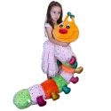 Bruco Gigante Multicolore Glitter 120cm Peluche Originale Ragazzi Bambini 1 anno