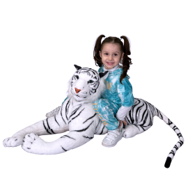 FELINI Peluche Sdraiato 108cm Gigante Tigre Marrone