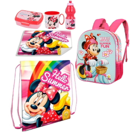 Minnie Summer Fun backpack set 3D Backpack, Sport Bag, Kindergarten School Snack Set