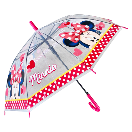 Minnie Mouse Nero Ombrello PVC Bambini Ombrellino Automatico Parapioggia
